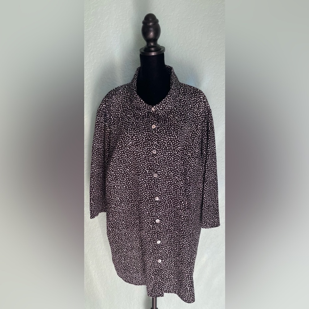 eShakti Black and White Polka Dot Top